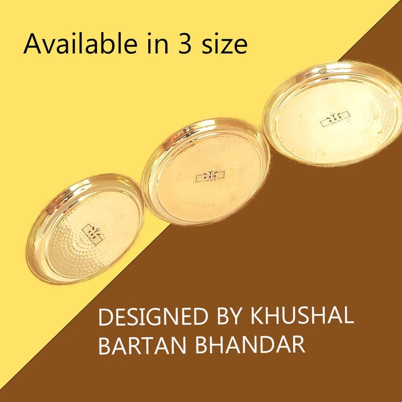 KBB Brass THALIDinner PlatePooja THALIHammered Design 11 inch - Image 5