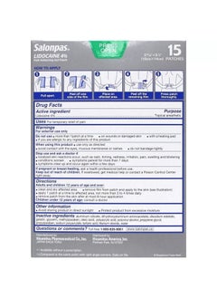 Salonpas LIDOCAINE Pain Relieving Maximum Strength Gel 15Patch  - Image 3