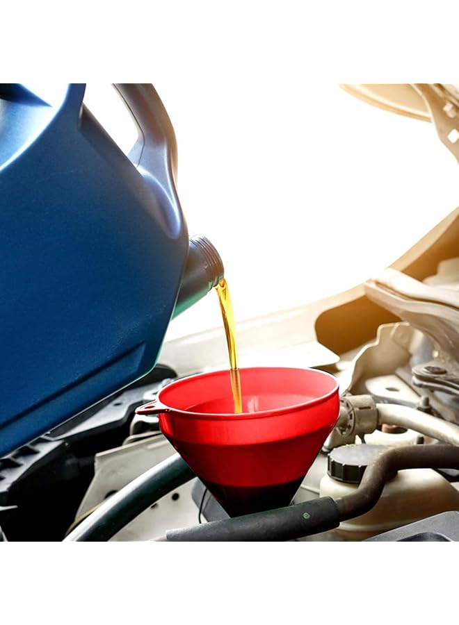 KASTWAVE Automotive Funnel Set, Wide Mouth Fuel Funnels With Long Neck, Flexible Right Angle Funnels, Detachable Spout And Filter For Water, Gasoline, Coolant, Engine Oil (5-Piece,Black) - Image 2