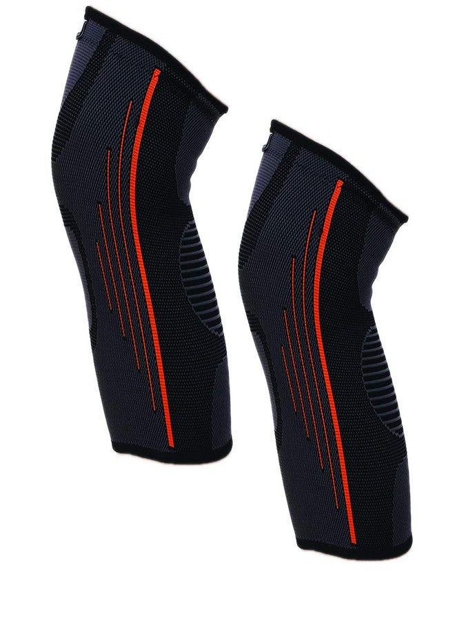 Privfit Men's and Women's Compression Knee Cap Brace Sleeve Support with Silicon Anti-Slip Protection- Pair (Small) - Image 1