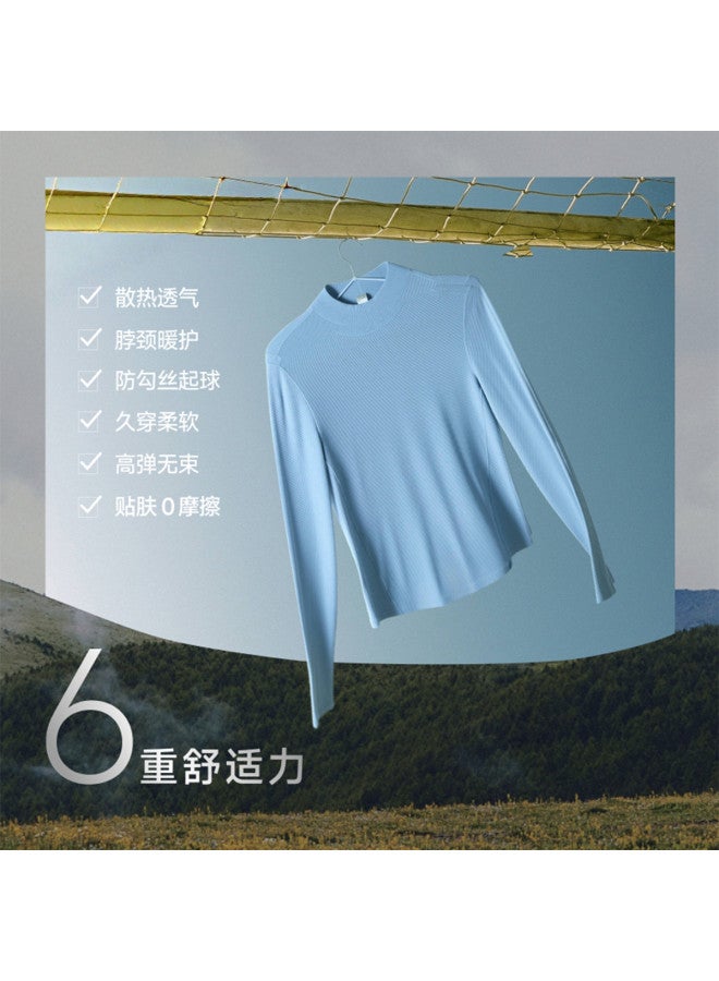 Beneunder New Versatile Brushed Semi-High Neck Base Layer Shirt For Women, Long Sleeve T-Shirt For Women, Wearable Inside Or Outside - Image 3