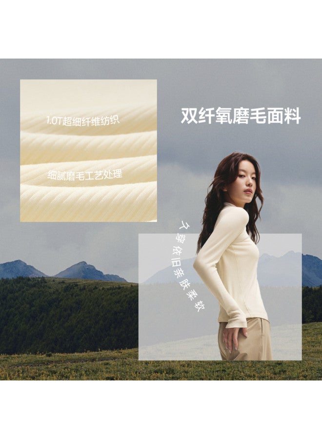 Beneunder New Versatile Brushed Semi-High Neck Base Layer Shirt For Women, Long Sleeve T-Shirt For Women, Wearable Inside Or Outside - Image 4