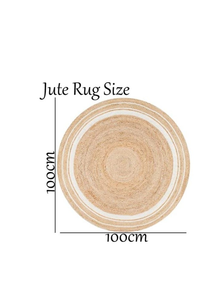 FFD Round Jute Rug Soft Braided Rug for Indoor Outdoor Kitchen Bedroom Living Room Hallways Enterway  - Image 2