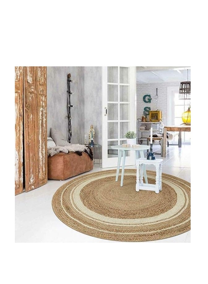 FFD Round Jute Rug Soft Braided Rug for Indoor Outdoor Kitchen Bedroom Living Room Hallways Enterway  - Image 4