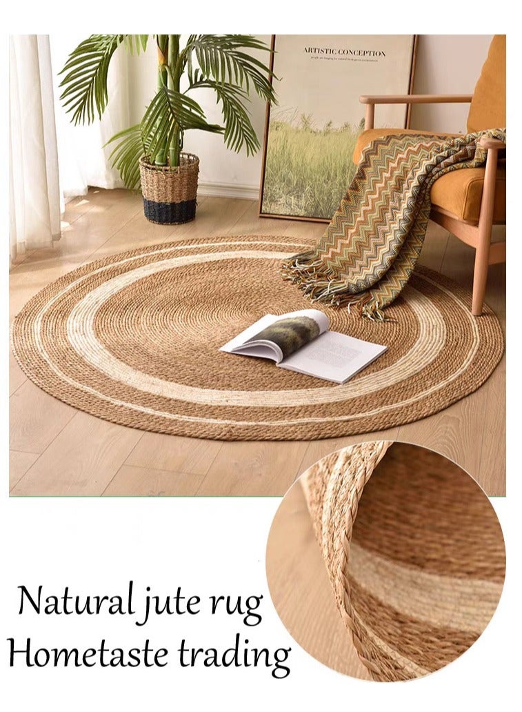 FFD Round Jute Rug Soft Braided Rug for Indoor Outdoor Kitchen Bedroom Living Room Hallways Enterway  - Image 3
