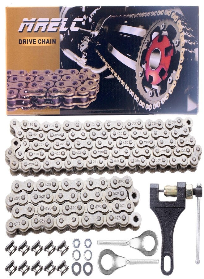 MRELC 420 Jackshaft Chain 42Link+Standard Roller Chain 90 Link+ Chain Breaker, fit for Coleman CT200U CT200U-EX BT200X Baja Warrior MB200 Massimo Mini Bike Predator 212cc 200cc 196cc 6.5hp Powersports Parts - Image 1