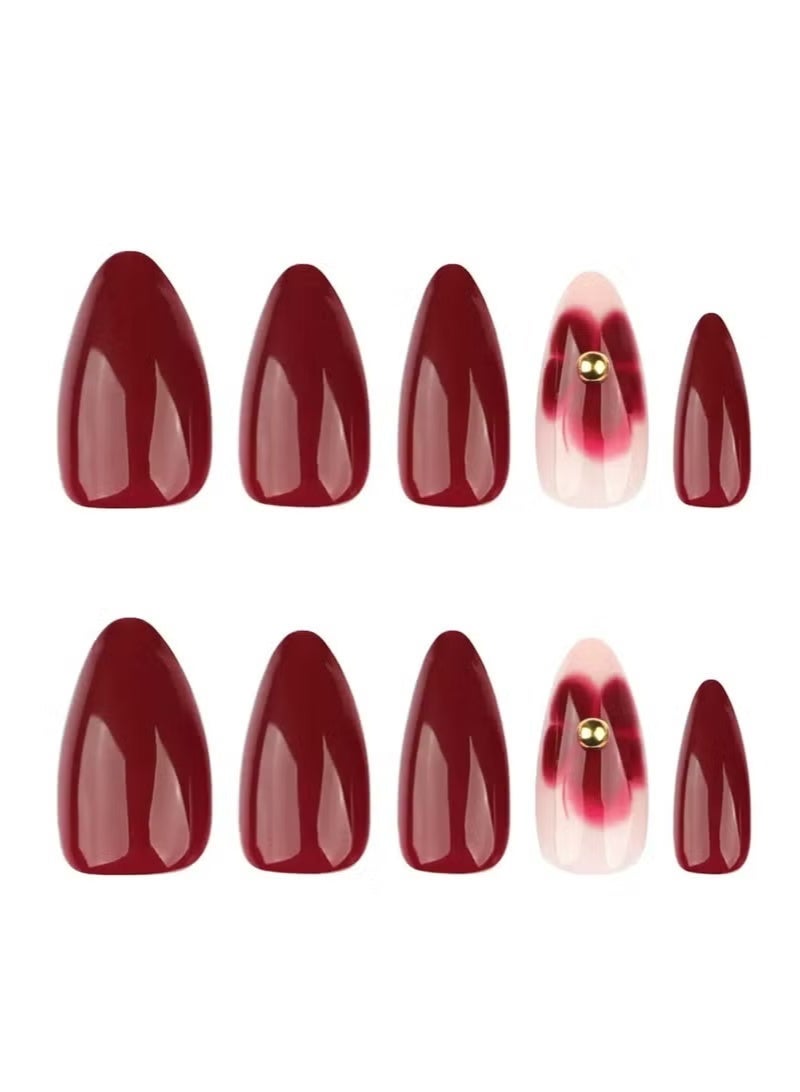 Gecomo 24-Piece Petal-Inspired Press-on Nails! A set of sleek, refreshing artworks that’s super easy to put on and take off. Acrylic nails complete with a glue kit. - Image 4