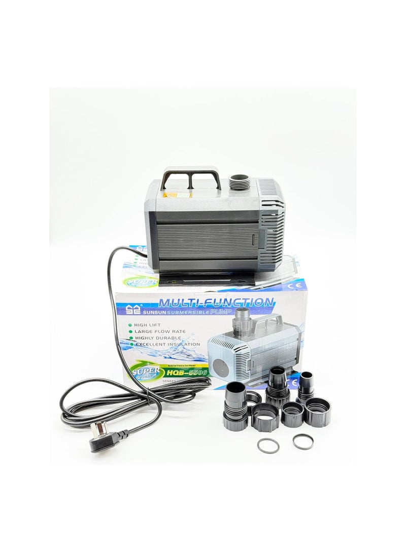 Water Submersible Pump HQB 5500/6800 LPH, 200W, 5.5M Water Pumping Height/Submersible Aquarium Pump for Fountain, Aquarium, Pond, Hydroponics 