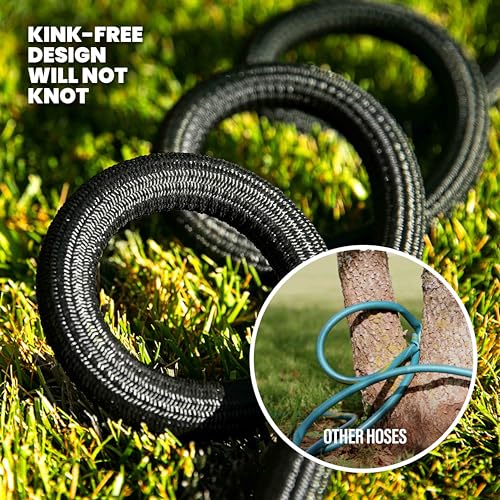 Emson HYDROSTEEL PRO 100 Ft Metal Garden Hose with Nozzle, Indestructible 3-Layer Stainless Steel Heavy Duty Water Hose 100 Ft x 5/8 in. Kink Free Design Will Not Kink, Flexible, NON Expandable, 500 PSI - Image 3