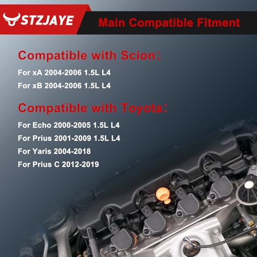 STZJAYE UF316 Ignition Coil & Iridium Spark Plug Set of 4 Compatible with Scion xA 2004 2005 2006, for Toyota Echo 2000 2001 2002 2003 2004 2005,for Prius 2001-2009 for Yaris 2006-2014 1.5L L4 - Image 2