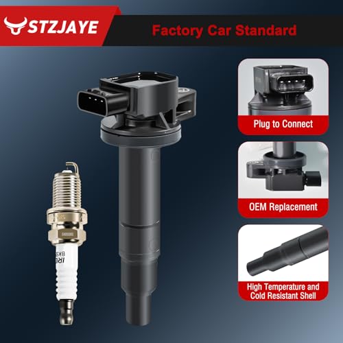 STZJAYE UF316 Ignition Coil & Iridium Spark Plug Set of 4 Compatible with Scion xA 2004 2005 2006, for Toyota Echo 2000 2001 2002 2003 2004 2005,for Prius 2001-2009 for Yaris 2006-2014 1.5L L4 - Image 5