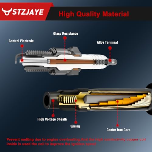 STZJAYE UF316 Ignition Coil & Iridium Spark Plug Set of 4 Compatible with Scion xA 2004 2005 2006, for Toyota Echo 2000 2001 2002 2003 2004 2005,for Prius 2001-2009 for Yaris 2006-2014 1.5L L4 - Image 3