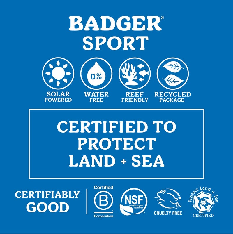Badger Reef Safe Sunscreen, Unscented SPF 40 Sport Mineral Sunscreen, 98% Organic, Water Resistant Zinc, Approved for Hawaii & Mexico Reefs, 2.9 fl oz - Image 3