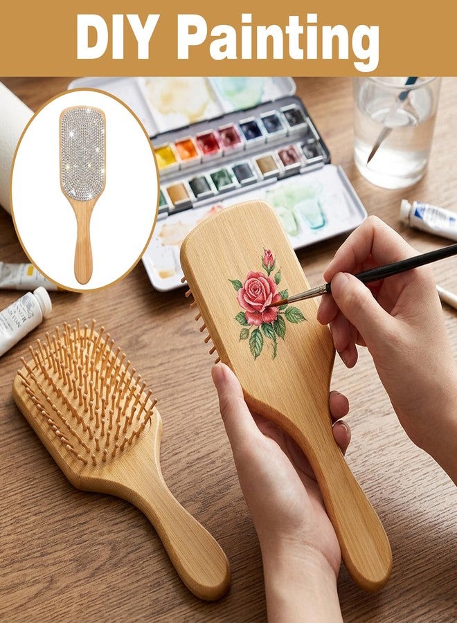 Sibba 2 Pcs Bamboo Hair Brush Natural Wooden Scalp Massage Brush with Natural Bamboo Bristles Detangling Paddle Hairbrush for Hair Growth, Wooden Brushes for Women, Men, All Hairs Types - Image 3