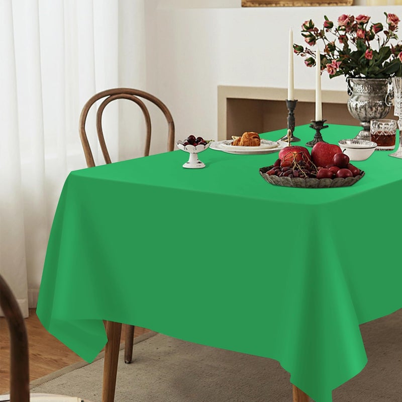 YSYJ 3 Pack Green Plastic Tablecloth Disposable Rectangular Table Cloth 54 x 108 Inch Table Cover for Parties - Image 5