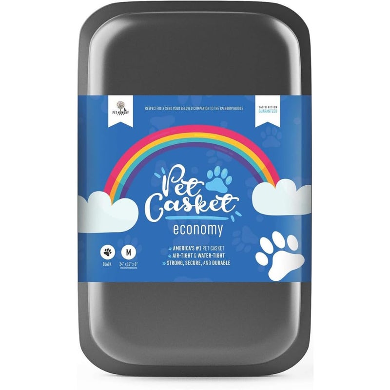 Pet Memory Shop Caring Series Pet Casket â€“ Safe, Durable & Elegant Burial Box for Dogs, Cats & Pets â€“ Loving Memorial & Pet Loss Gift â€“Ideal for Honoring Petâ€™s Memory â€“ Small Size (Black)