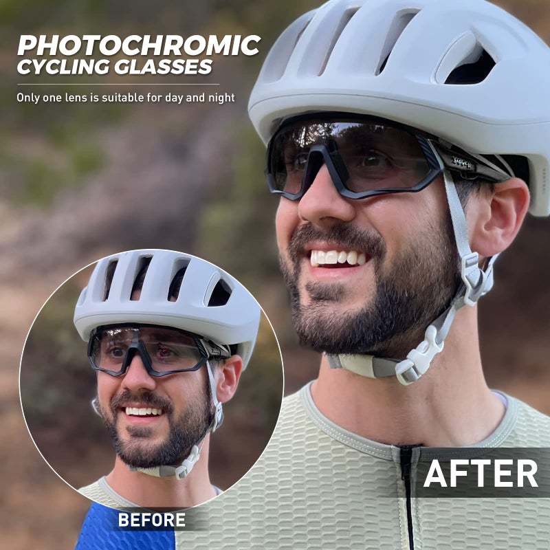 KAPVOE Photochromic Cycling Glasses Men Women Mountain Bike Sunglasses Clear MTB Bicycle Riding - K9408 - Image 2