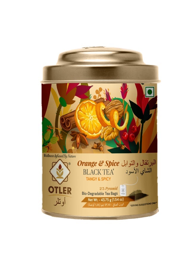 Otler ORANGE & SPICE BLACK 25 TEA BAGS - Image 1