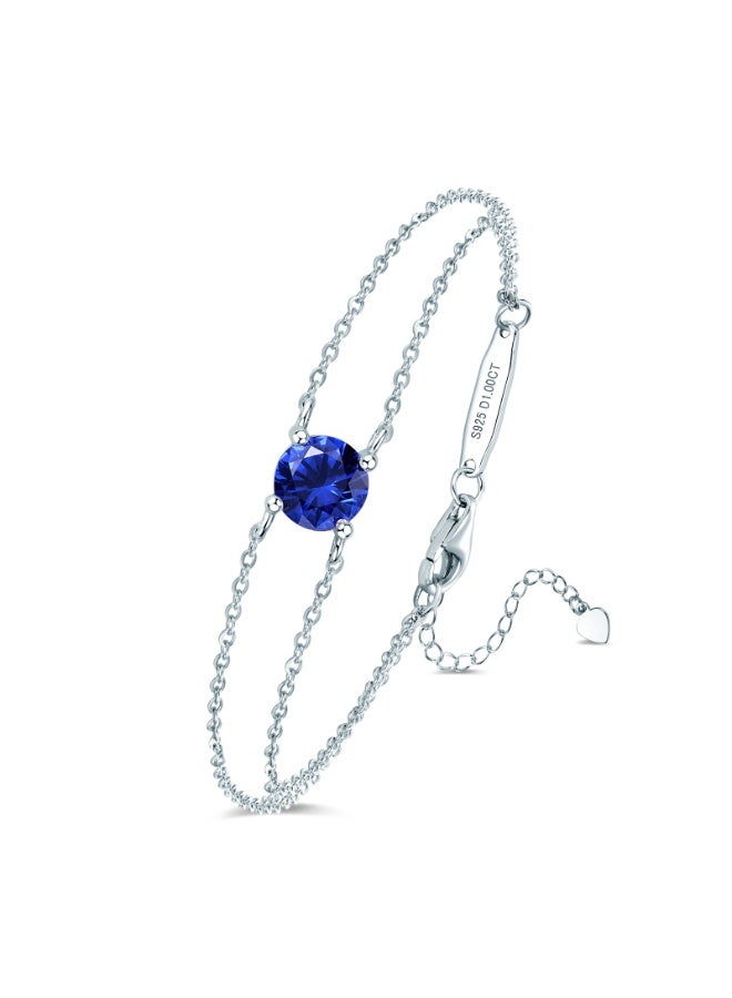KUYING S925 Sterling Silver Bracelet Birthstone Jewelry-October