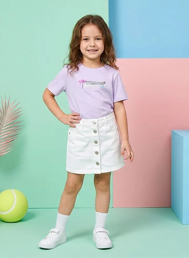 Babies & More Babies & More Toddler Girls Purple Short Sleeve T-Shirt