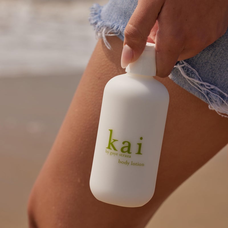 kai body lotion - a nourishing shea butter body lotion scented with fresh & light gardenia wrapped in white exotics, 8 oz | supple, glowing skin, vegan, clean. inspired by memories of Hawaii - Image 3