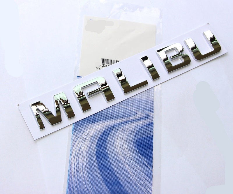 Yoaoo 1x OEM Malibu Nameplate ABS Letter Emblem Badge Compatible with Malibu Glossy (Chrome) - Image 1