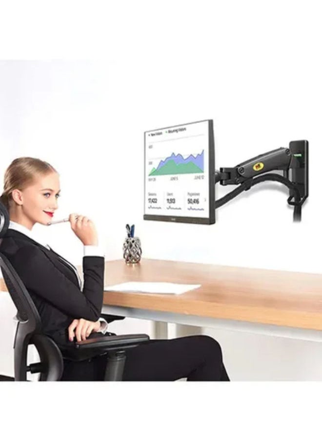 NB NORTH BAYOU - Adjustable TV Wall Mount With Gas Spring For 40 - 50 Inch Monitors Black - Image 1