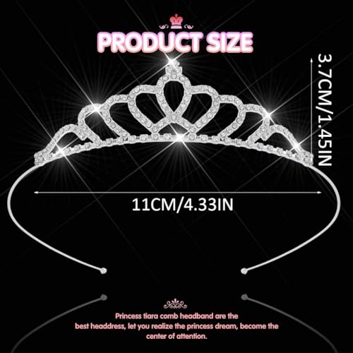 Yean Small Tiara silver Mini Princess Crown Tiaras for girls - Image 3