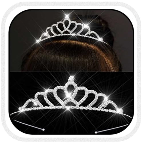 Yean Small Tiara silver Mini Princess Crown Tiaras for girls - Image 1