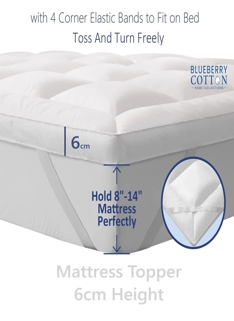 Blueberry Mattress Topper With 4 Corner Elastic 6cm Thick 180x200cm - Image 3