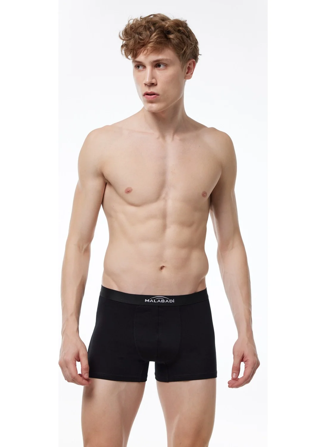 Malabadi Men's Black Gray Smoke 3 Piece Cotton Elastane Boxer 3M075