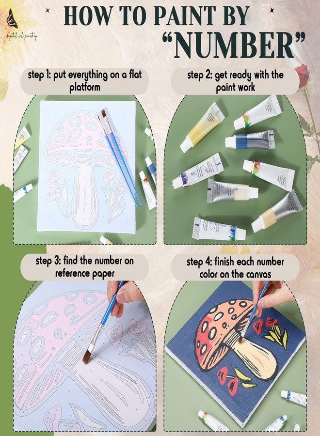 Nezyo 12 Sets Paint by Numbers Kit with Frame for Adult Beginners, Paint by Number DIY Acrylic Painting Canvas for Painting Party, Classroom Activity Birthday Gift, 8 x 8 Inch - Image 4