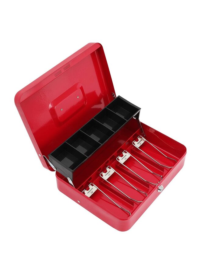 Cash Box, Money Tray, Key Lock, Money Lock Box, Cash Tray, Safe Lock Box with Key, Tiered, 4 Bill, 5 Coin Slots - Image 1