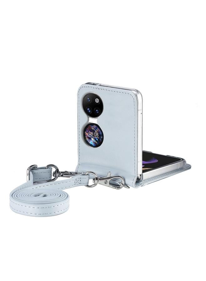 اس-توب جراب هاتف Huawei P50 القابل للطي بتصميم بطاقة منقوش قطريًا - Image 3