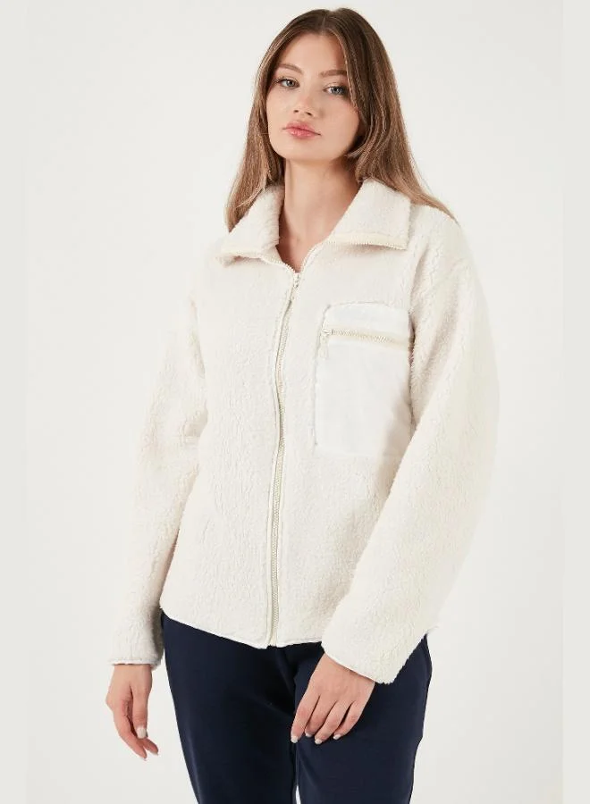 ليلا كارديجان ليلا بقصة عادية وياقة كلاسيكية وجيب صدر من الفليس للنساء