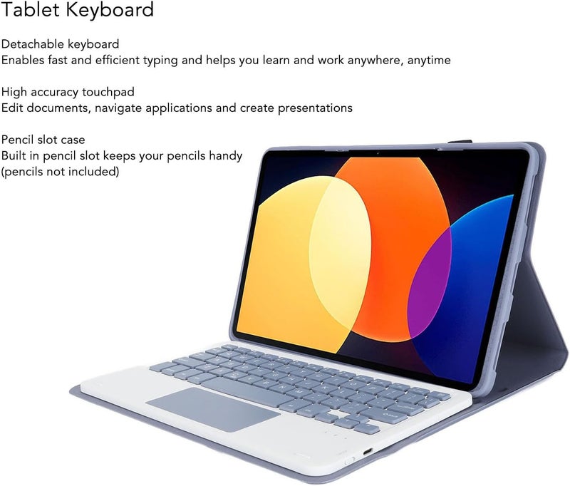 HEEPDD Keyboard Case for Pad 5 Slim Lightweight Wireless with Detachable Keyboard, Wireless with Detachable, Ideal for Typing and Watching Videos for Home and Business Use (Purple) - Image 4
