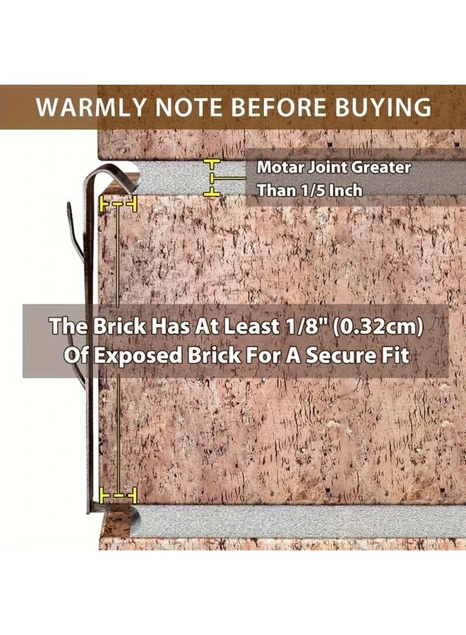 6Pcs Heavy Duty Brick Hook Clips For Hanging Outdoors No Drill Wall Hangers - Image 3