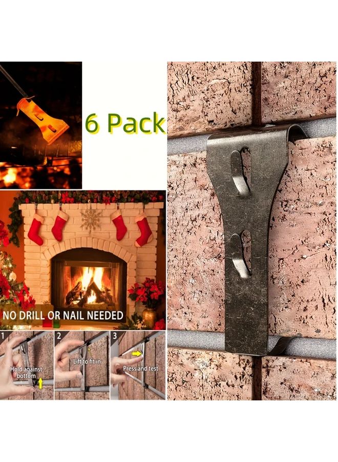 6Pcs Heavy Duty Brick Hook Clips For Hanging Outdoors No Drill Wall Hangers - Image 2