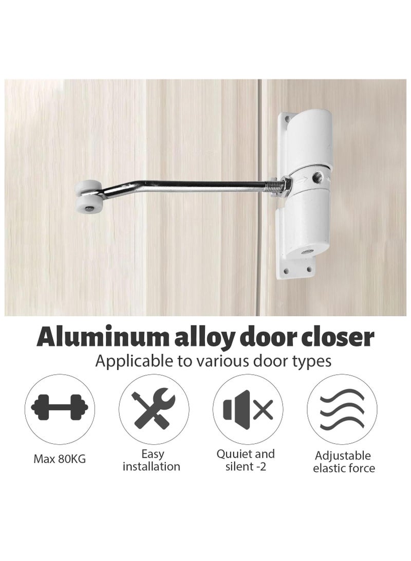 XiuWoo Automatic Door Closer Used for 50 kg, Zinc Alloy Safety Spring Door Closer Adjustable  Closing Door Hinge,White  - Image 5