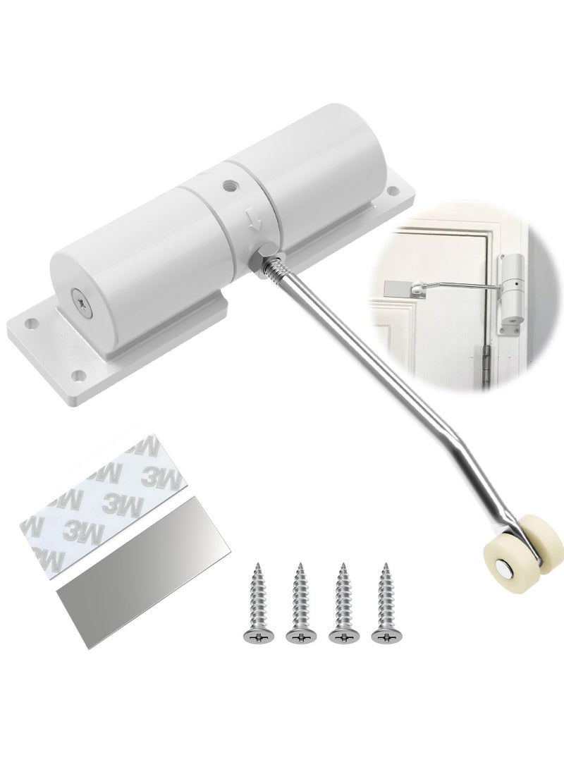 XiuWoo Automatic Door Closer Used for 50 kg, Zinc Alloy Safety Spring Door Closer Adjustable  Closing Door Hinge,White  - Image 1