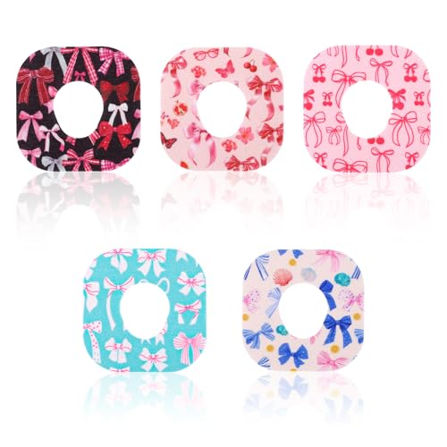 XIHIRCD 25pcs Sensor Covers for Dexcom G7 Waterproof Sensor Patches Cute Pink BowKnot Style Patch Adhesive Over Sticker Overpatch Accessories Compatible with Dexcom G7 - Image 2