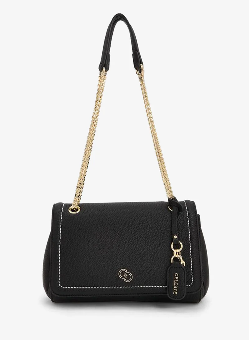 Celeste Contrast Stitch Design Crossbody Bag With Chain Strap