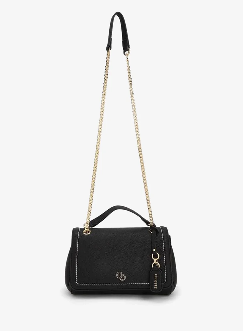 Celeste Contrast Stitch Design Crossbody Bag With Chain Strap