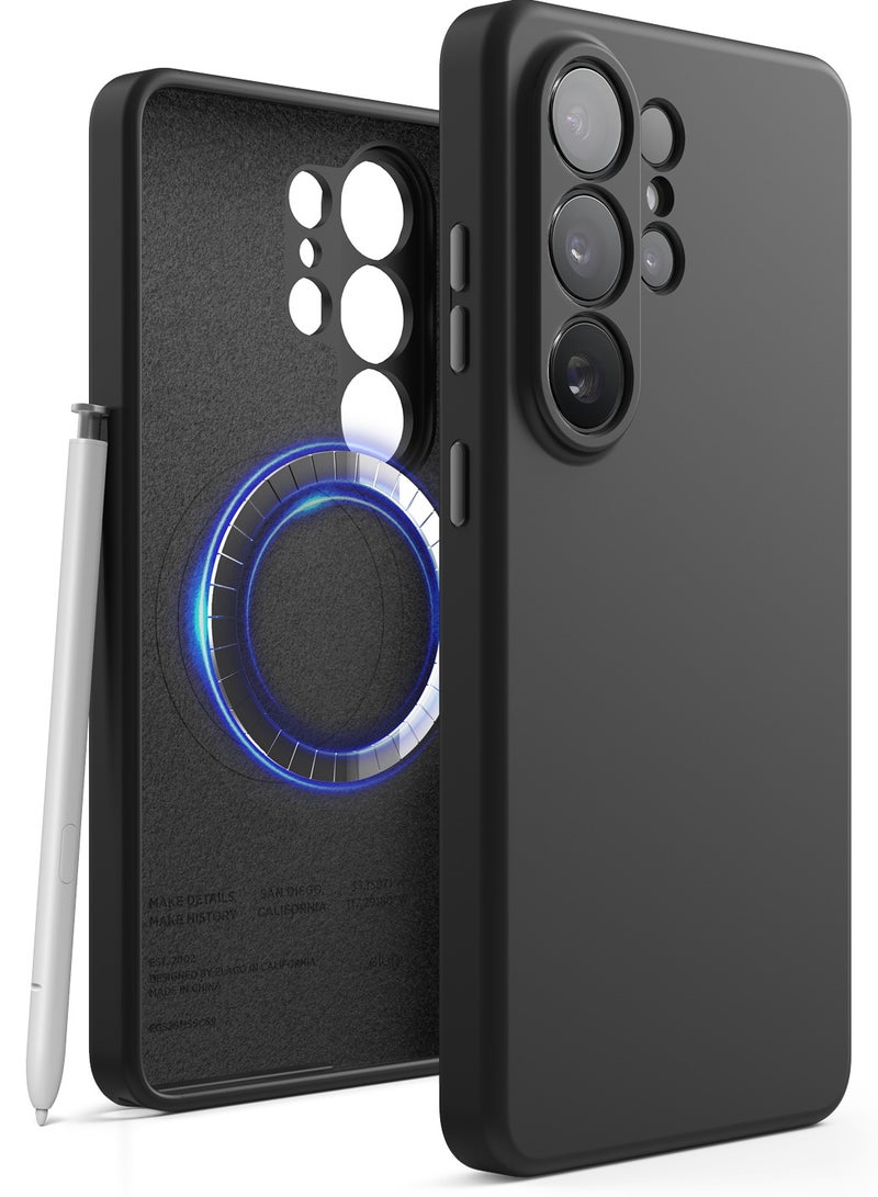 Elago Magnetic Liquid Silicone for Samsung Galaxy S26 ULTRA (2026) case cover with MagSafe Shockproof - Black - Image 1