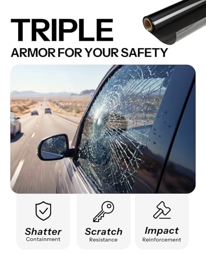 IAQWE 5% VLT Ceramic Car Window Tint Film 24 in x 15 ft Roll, High Heat Insulation, Privacy, Shatterproof & No Signal Interference - Image 4