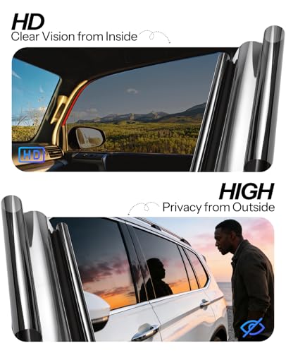 IAQWE 5% VLT Ceramic Car Window Tint Film 24 in x 15 ft Roll, High Heat Insulation, Privacy, Shatterproof & No Signal Interference - Image 3