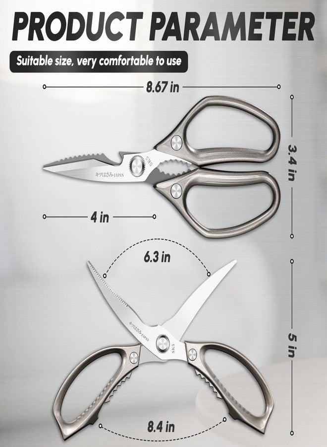 SSGP Kitchen Shears Set, All Purpose Heavy Duty Poultry Shears, Sharp Japanese Meat Scissors, Dishwash Safe Stainless Steel Kitchen Scissors for Food, Chicken Bones, Turkey, Christmas Gifts Women Men - Image 2