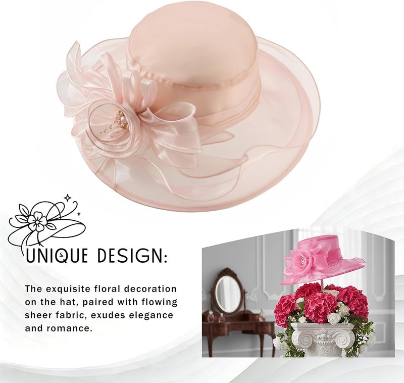 DRESHOW Fascinators Hat Flower Mesh Ribbons Feathers on a Headband and a Clip Tea Party Headwear for Girls and Women - Image 4