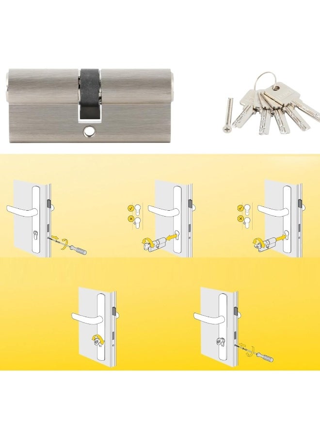 Biella Door Lock Cylinder 70Mm (35-35) With 5 Computer Keys Lock Anti-Rust Suitable For Wooden Doors, Aluminum Doors  - Image 5