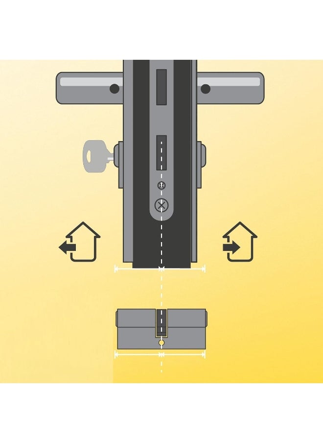 Biella Door Lock Cylinder 70Mm (35-35) With 5 Computer Keys Lock Anti-Rust Suitable For Wooden Doors, Aluminum Doors  - Image 4